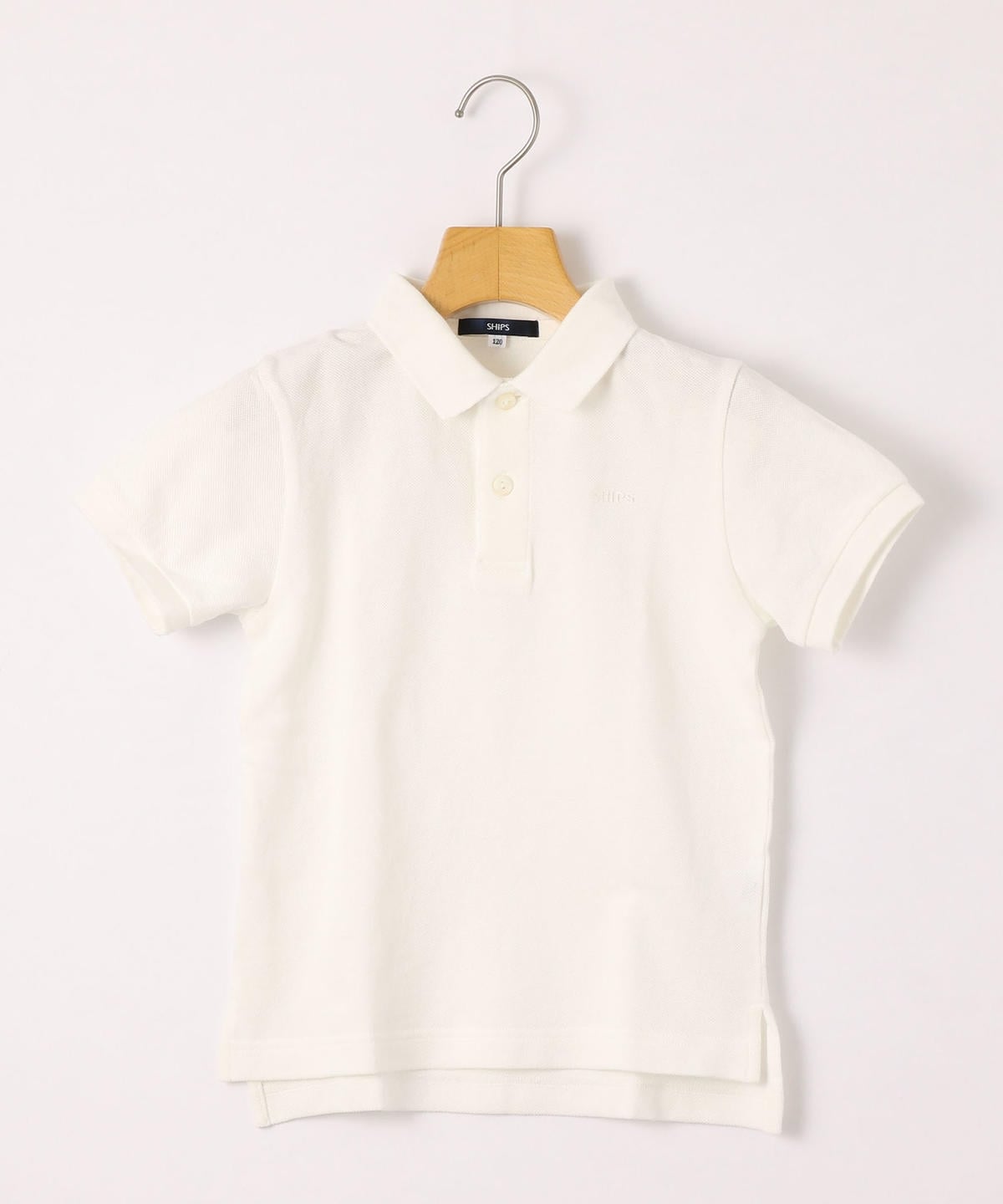 SHIPS KIDS:半袖 鹿の子 ポロシャツ(100〜130cm) オフホワイト