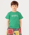 SHIPS KIDS:＜ファミリーおそろい＞SHIPS ロゴ TEE(100〜160cm) グリーン