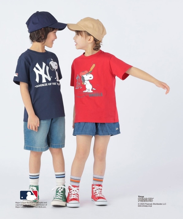 SHIPS KIDS:100～170cm / スヌーピー×MLB TEE: Tシャツ/カットソー