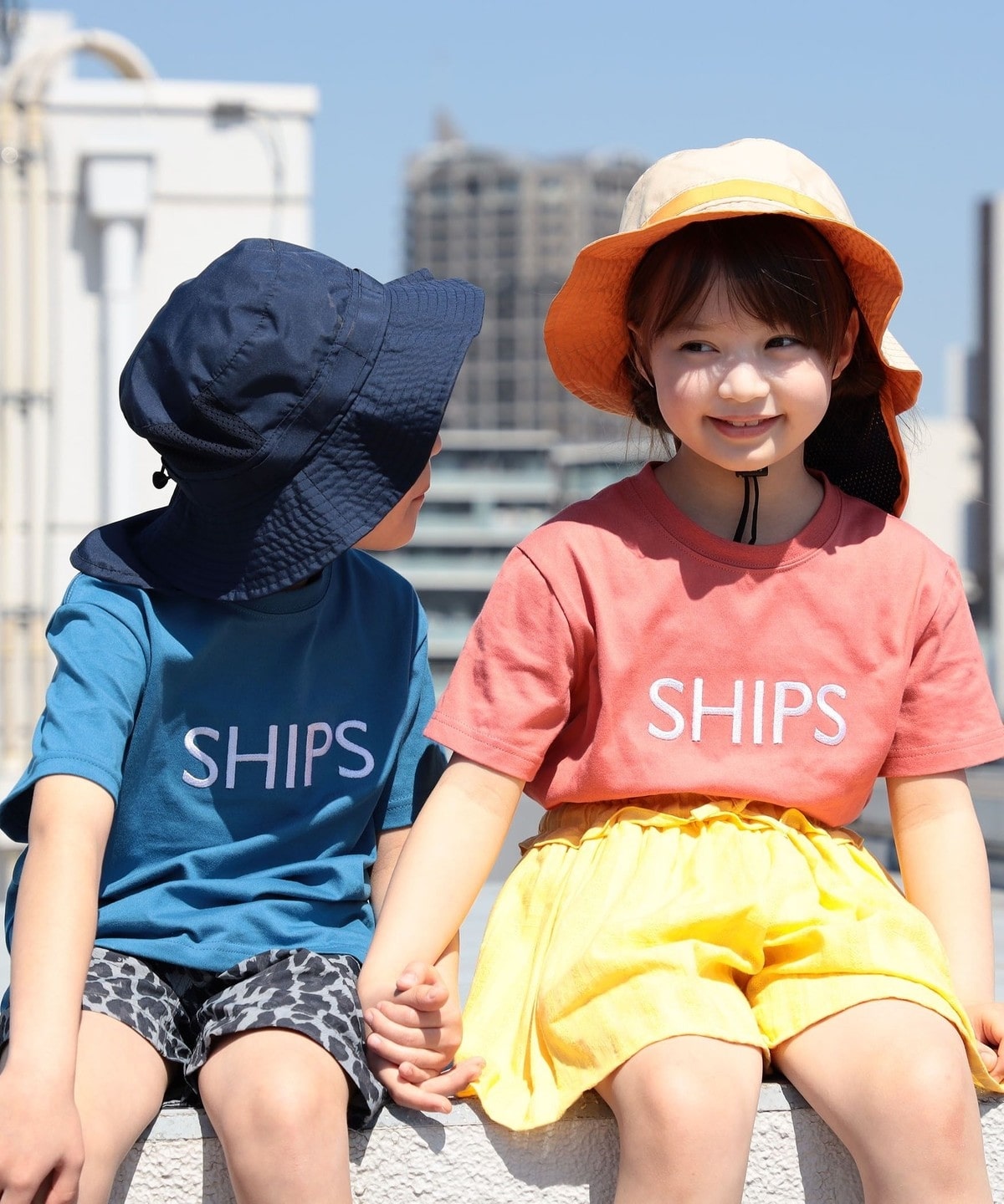SHIPS KIDS:100〜160cm / SHIPS ロゴ TEE ピンク
