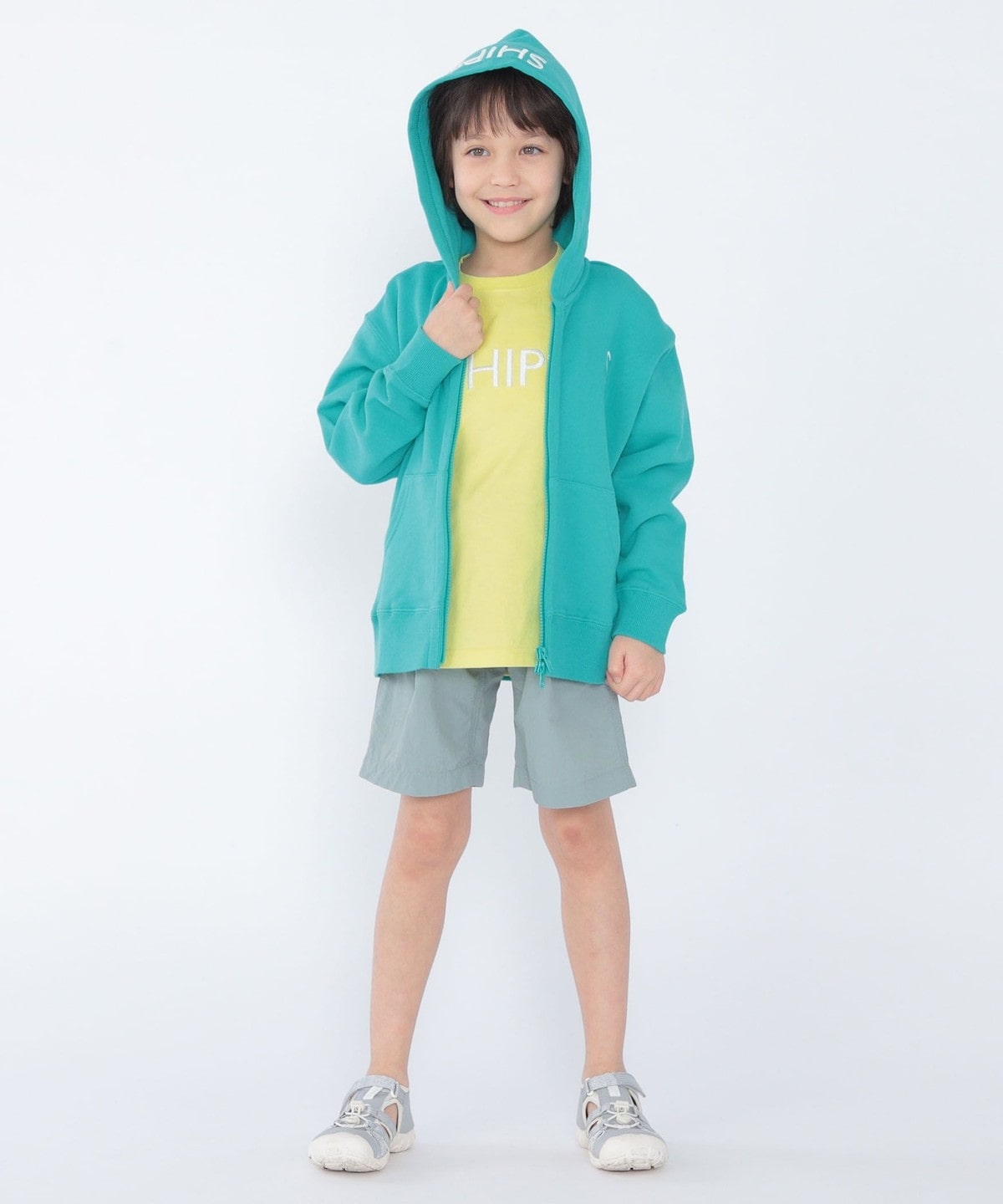 SHIPS KIDS:100～130cm / ロゴ フード ジップ パーカー: トップス