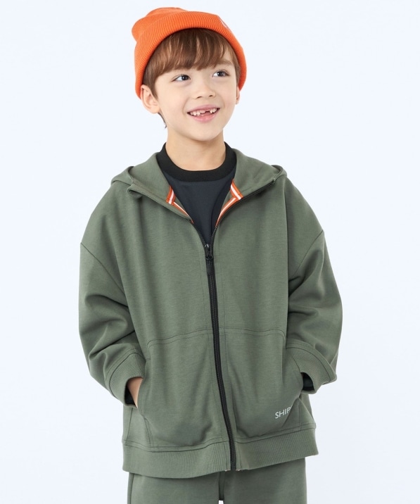 SHIPS KIDS:120～130cm /〈抗菌・防臭〉ファンクション ジップ パーカ