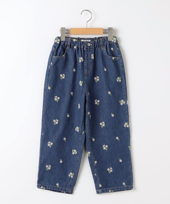 SHIPS KIDS:100～130cm/フラワー エンブロイダリー デニム パンツ