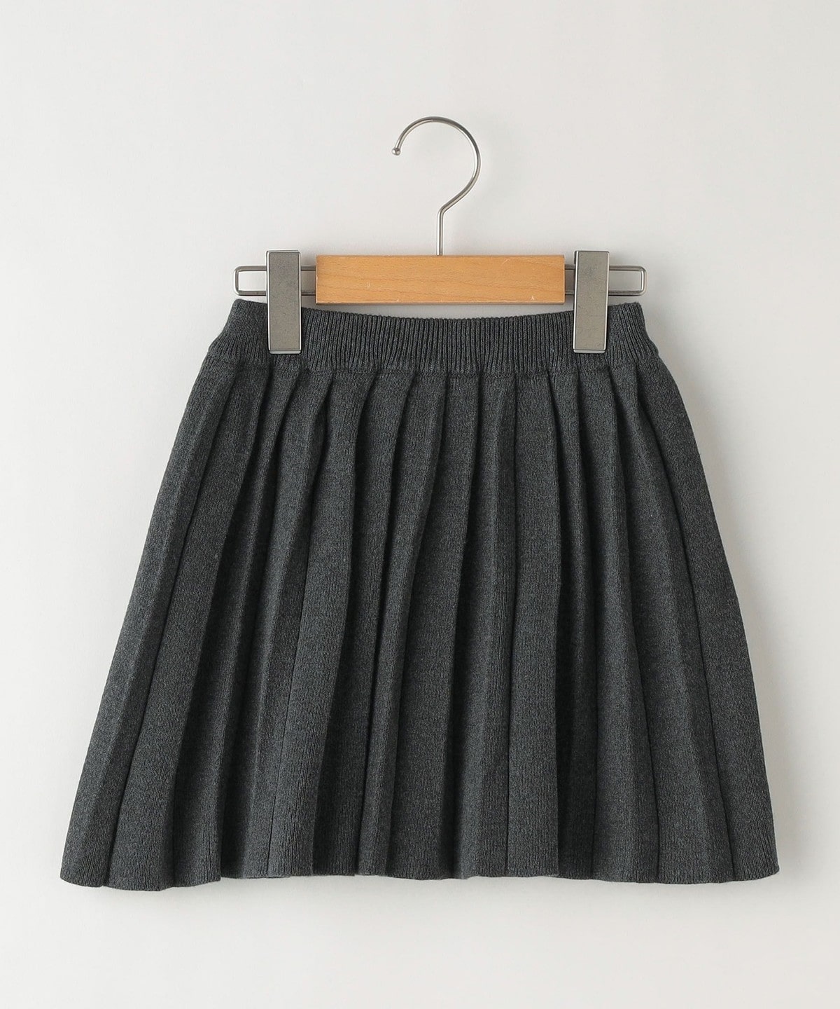 SHIPS KIDS:〈洗濯機可能〉ニット プリーツ スカート(100〜130cm) チャコールグレー