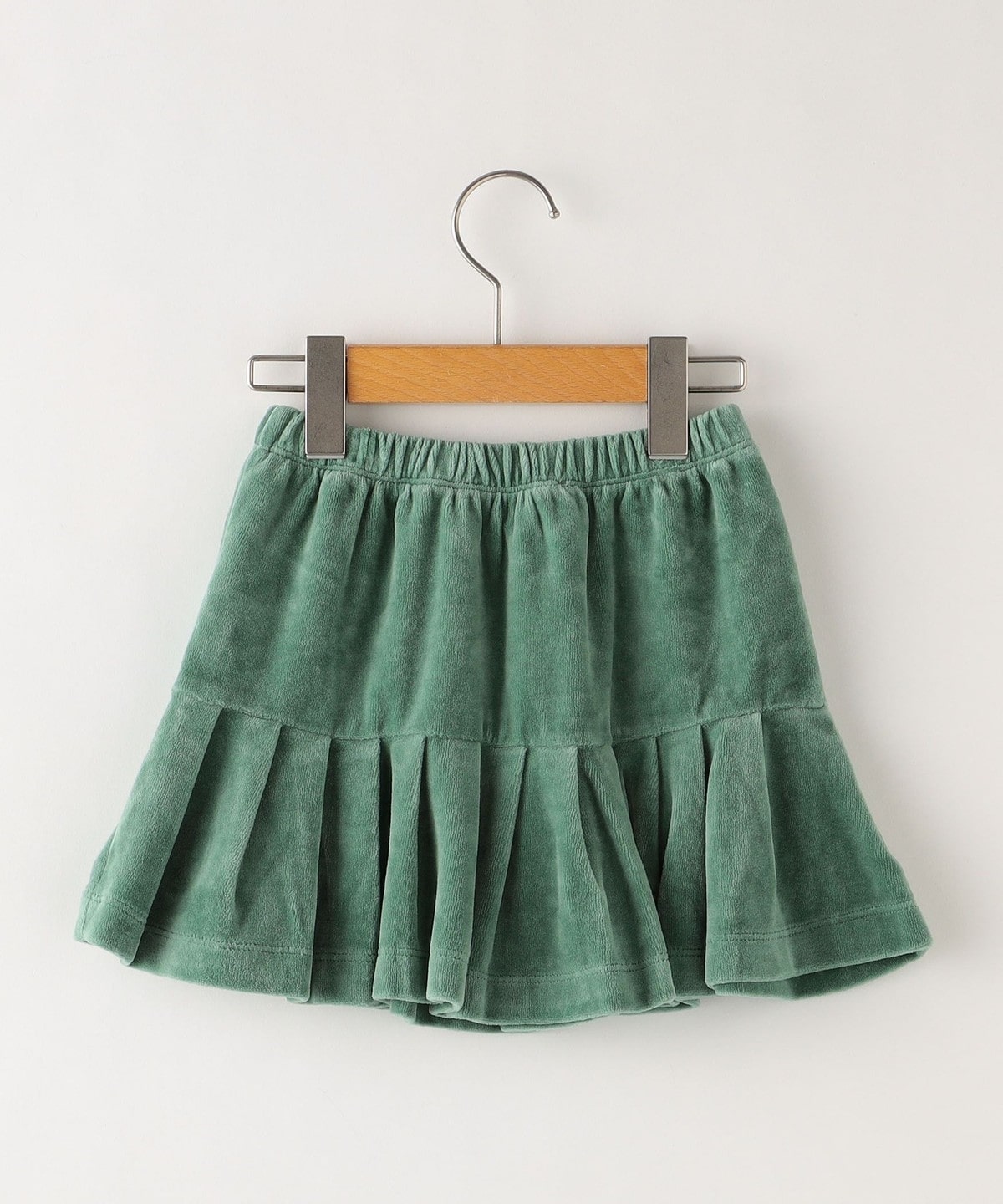The Animals Observatory:110～120cm / Green Velvet Bird Kids Skirt