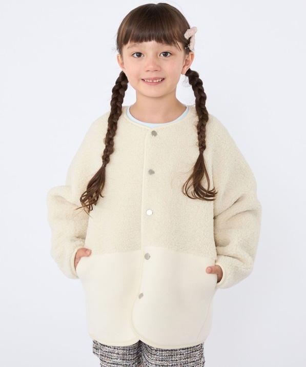 SHIPS KIDS:100～130cm/〈手洗い可能〉リバーシブル ボア ブルゾン