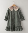 Popelin:100`120cm / Green floral dress O[