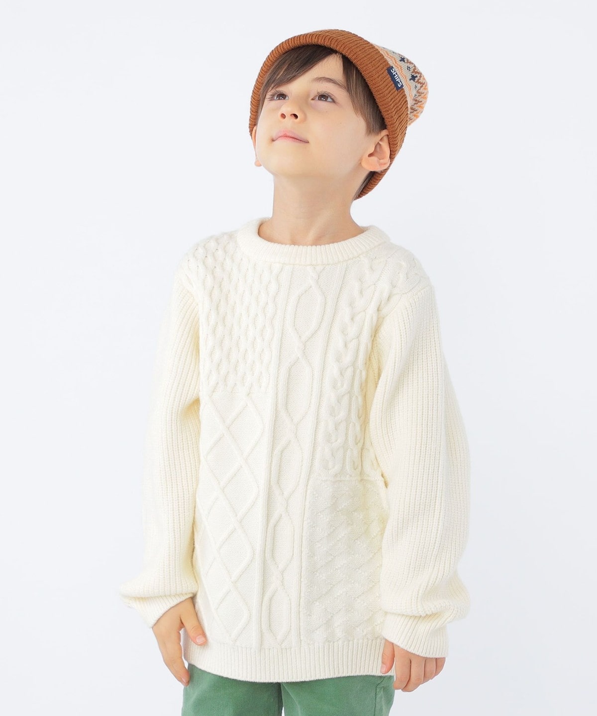 SHIPS KIDS:100～130cm /〈手洗い可能〉ケーブル ニット: トップス