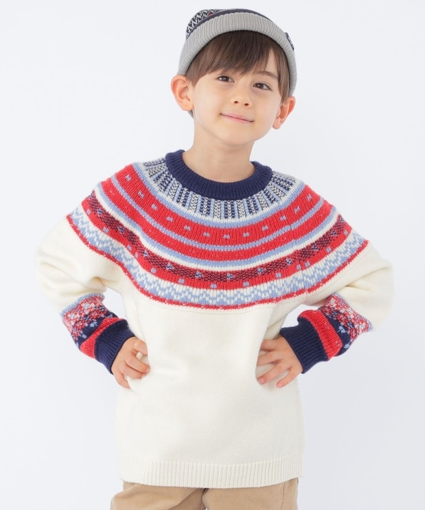 SHIPS KIDS:100～130cm /〈手洗い可能〉ノルディック シルキー ジャ