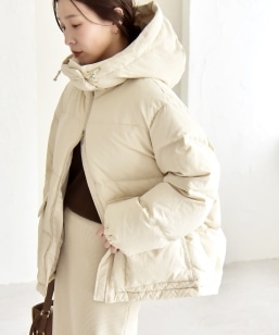 SHIPS any:〈撥水加工〉中綿 パフ ダブルジップ フーディ