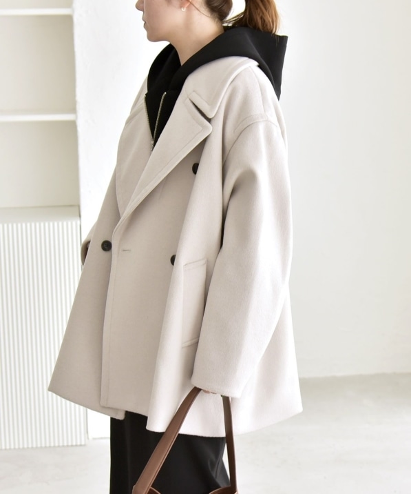 シップスエニィきれい色ゆったりオーバーサイズダブルウールPコート♪ シップスエニィきれい色ゆったりオーバーサイズダブルウールP