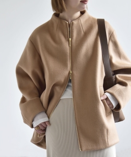 �s�\��tPURE WOOL �{�g���l�b�N �R�N�[�� �W�b�v �~�f�B �R�[�g