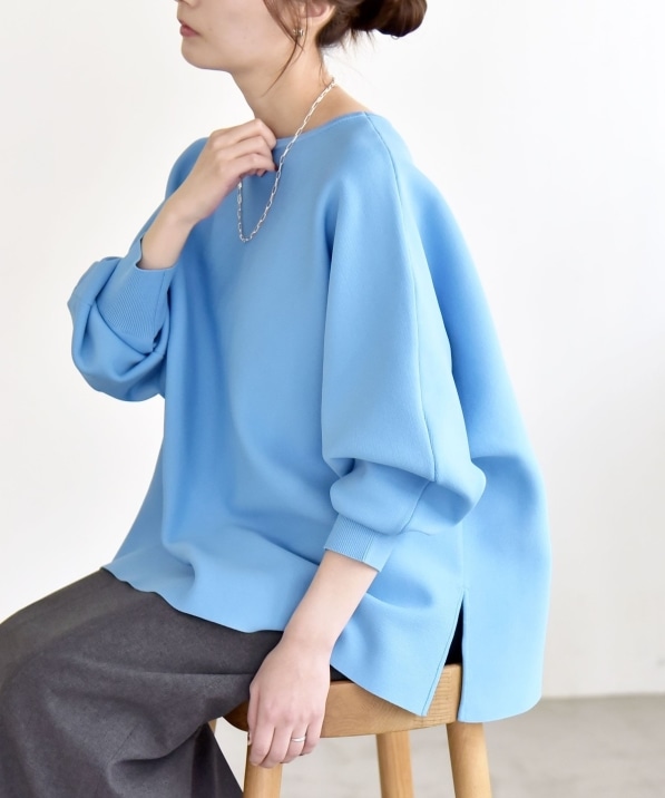 quaranciel:〈手洗い可能〉ボートネック ワイド ニット プルオーバー