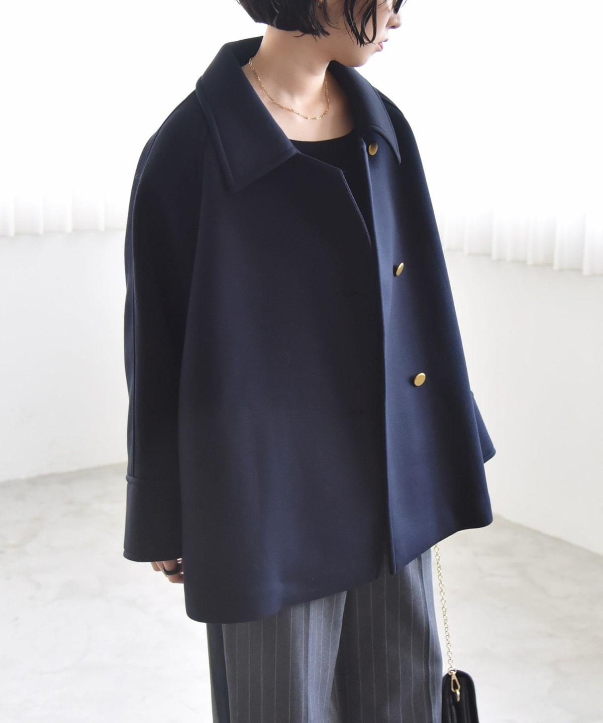 MARNI ステンカラーコート ネイビー MARNI ステンカラーコート ネイビー