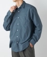 SHIPS any: 〈洗濯機可能〉 ハイブリッド リネン レギュラーカラー 長袖 シャツ◇ ブルー