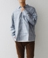【SHIPS any別注】CLEVE: ミニチェック レギュラーカラー 長袖 シャツ◇ ブルー
