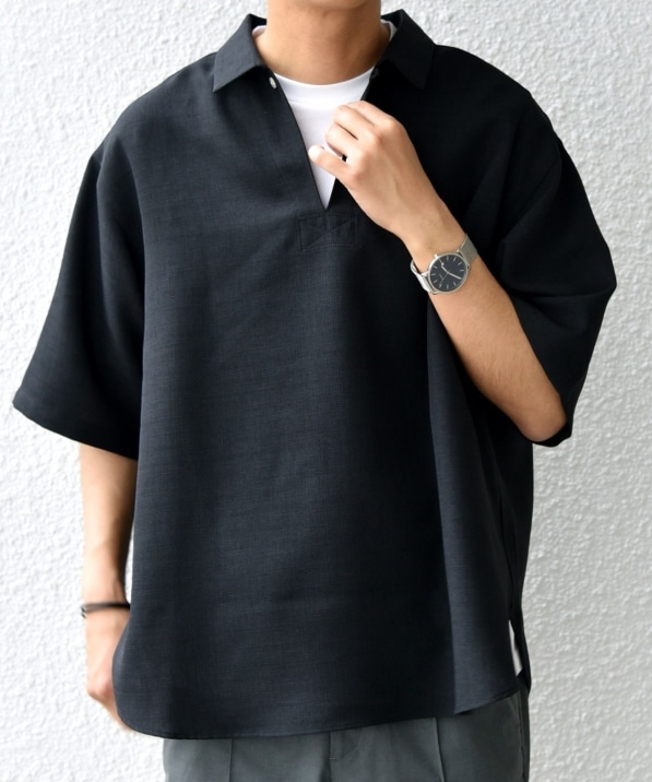 SHIPS any:〈洗濯機可能〉リネンライク スキッパー プルオーバー