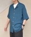 SHIPS any: 【ウォッシャブル】レーヨン 無地 オープンカラー 半袖シャツ