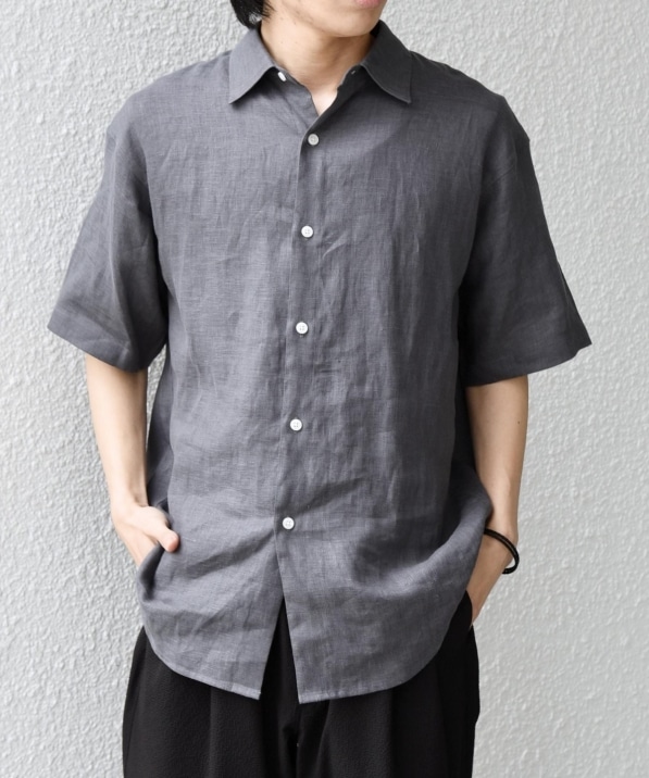 SHIPS any:〈洗濯機可能〉NOVELTEX リネン レギュラーカラー シャツ