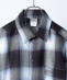 Cal Top: オンブレ チェック 半袖 レギュラーカラー シャツ
