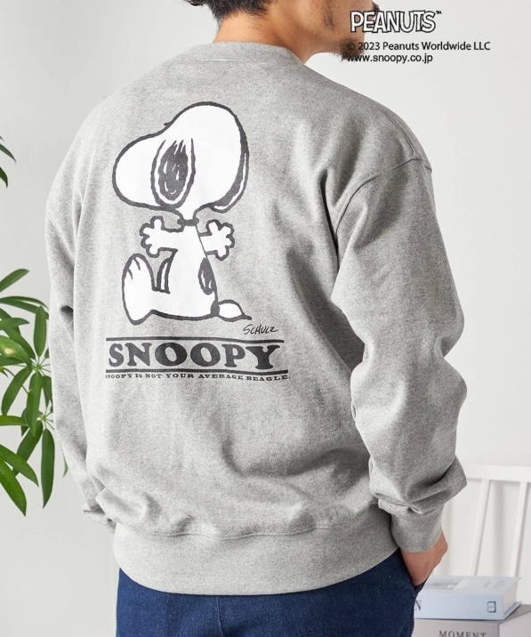 SHIPS any: SNOOPY コラボ ワンポイント バックプリント スウェット 
