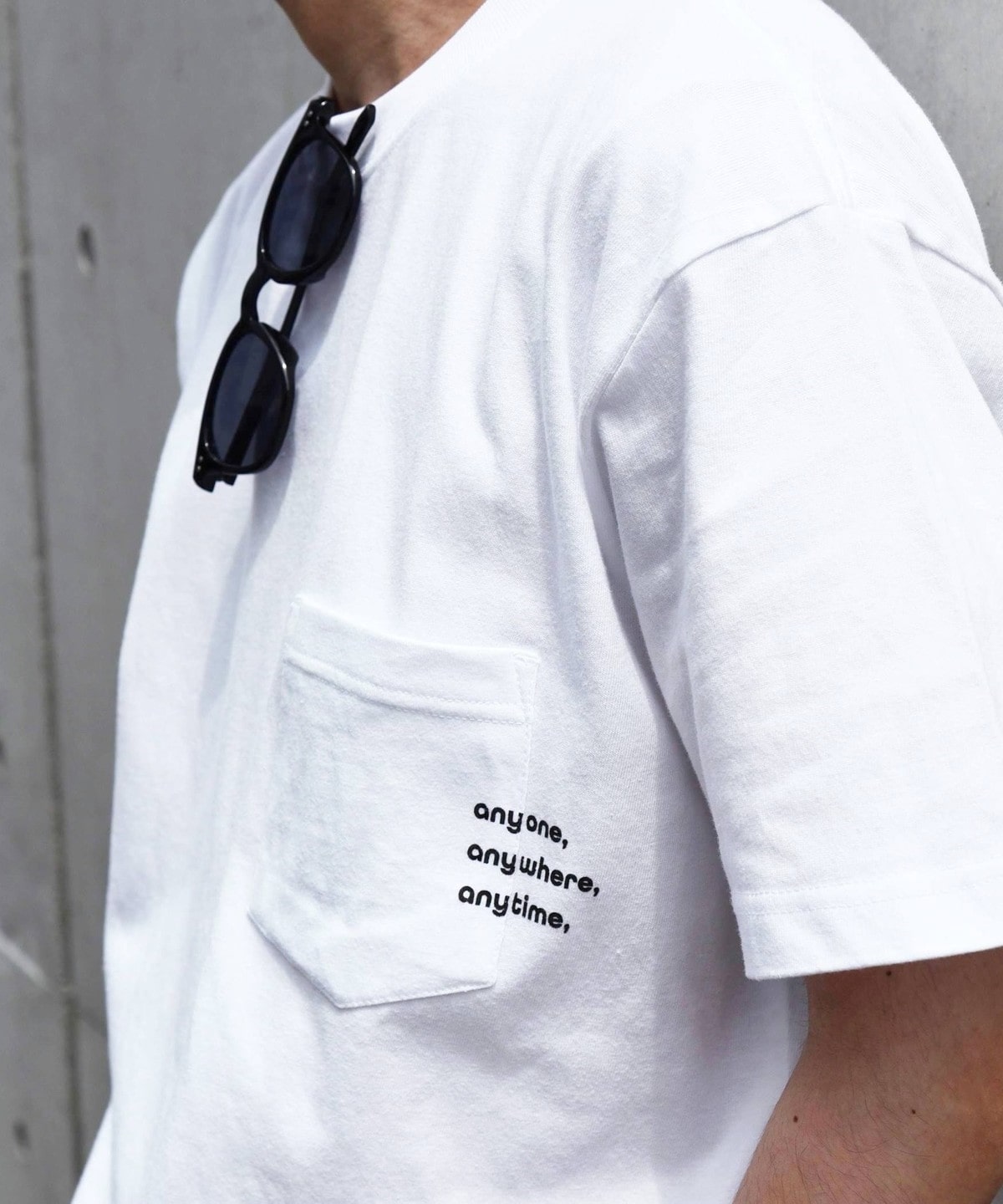 SHIPS any: ”any" ワンポイント／バックプリント 半袖 ポケット Tシャツ◇ ホワイト系