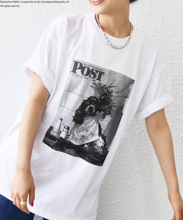 PRINT TEE（MERCERISED COTTON）- POST -