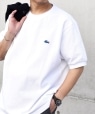 【SHIPS any別注】LACOSTE: ワンポイント ロゴ ピケ クルーネック Tシャツ 23SS◇ ホワイト