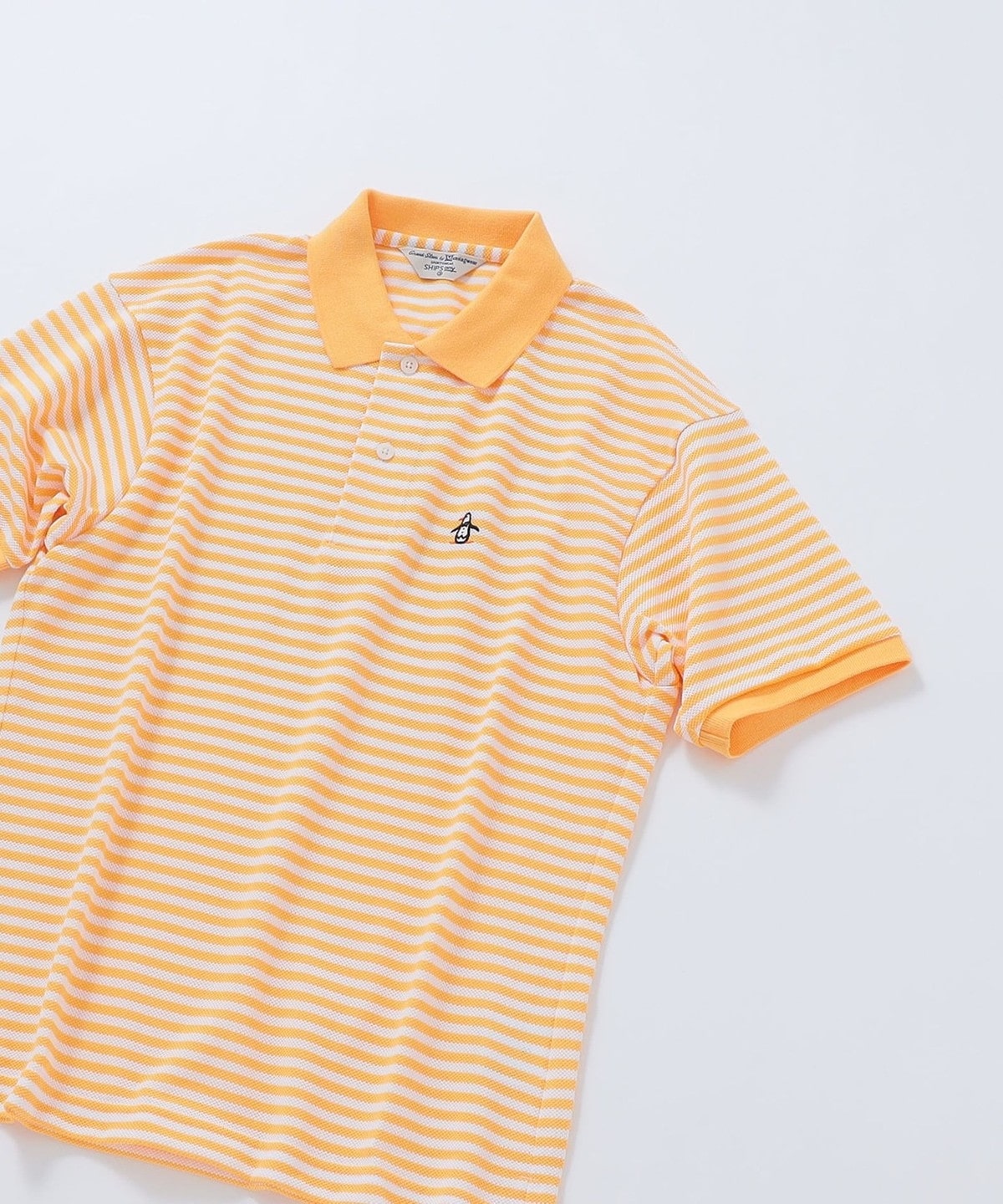 【SHIPS any別注】Munsingwear: ビック ポロシャツ ボーダー 半袖 22SS◇ オレンジ