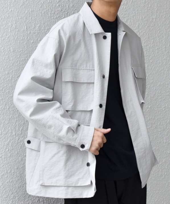 SHIPS any: コットン/ナイロン ワッシャー BDU シャツ ジャケット 