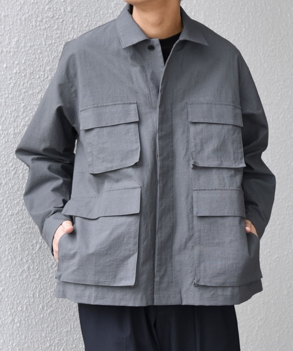 SHIPS any: コットン/ナイロン ワッシャー BDU シャツ ジャケット 