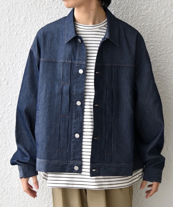 ガムチュ Gamchu メッシュロンT デニムジャケット セット 即日発送 SHIPS any: ライト メッシュ デニム リラックス ジャケット