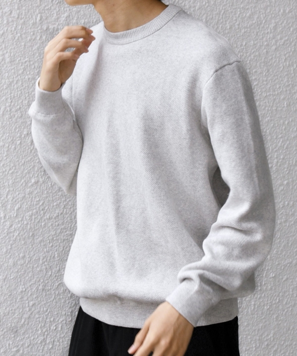 手洗い可能〉コットン カシミヤ スウェットライク ニット 26AW