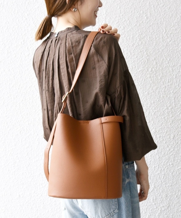 VELETTO: ポシェット付き 3WAY ワンハンドル バケツ ショルダー バッグ