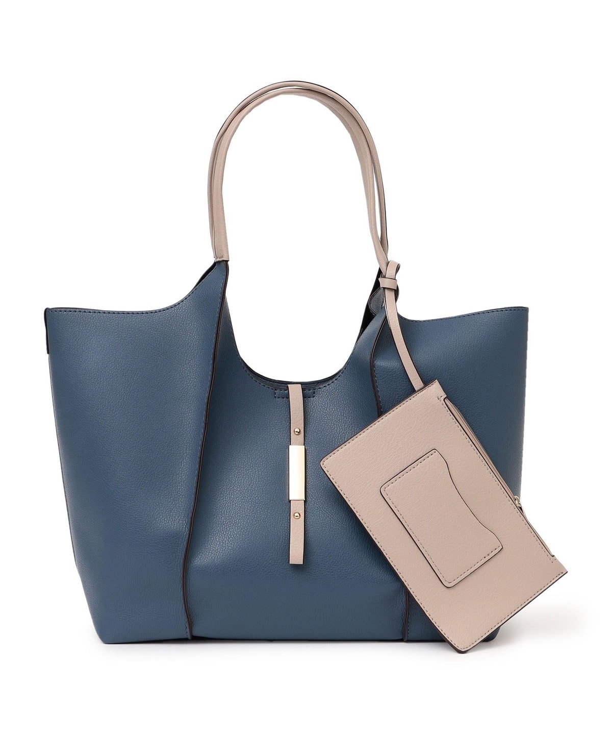 美品】Ayakoバッグ pursebag/navy バイカラーストラップ付き 多かっ