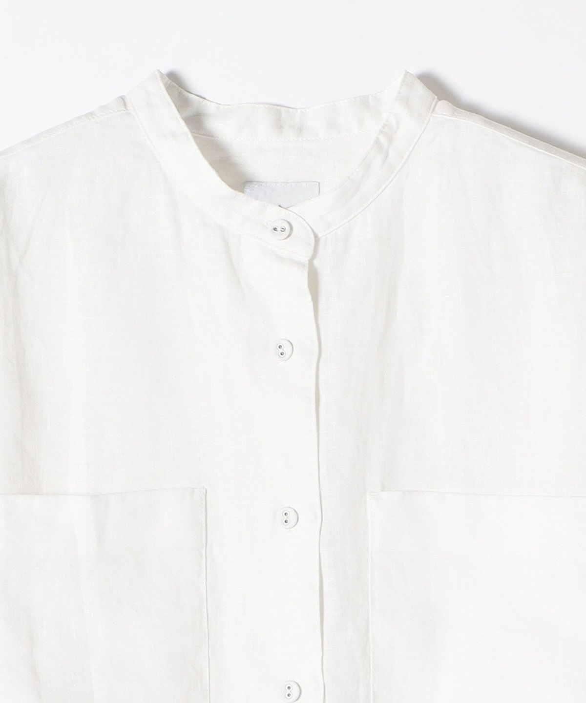 SHIPS any:〈洗濯機可能〉リネン スタンドカラーポケットシャツ 23SS