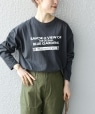 【SHIPS any別注】THE KNiTS: ロゴ ビッグ TEE チャコールグレー