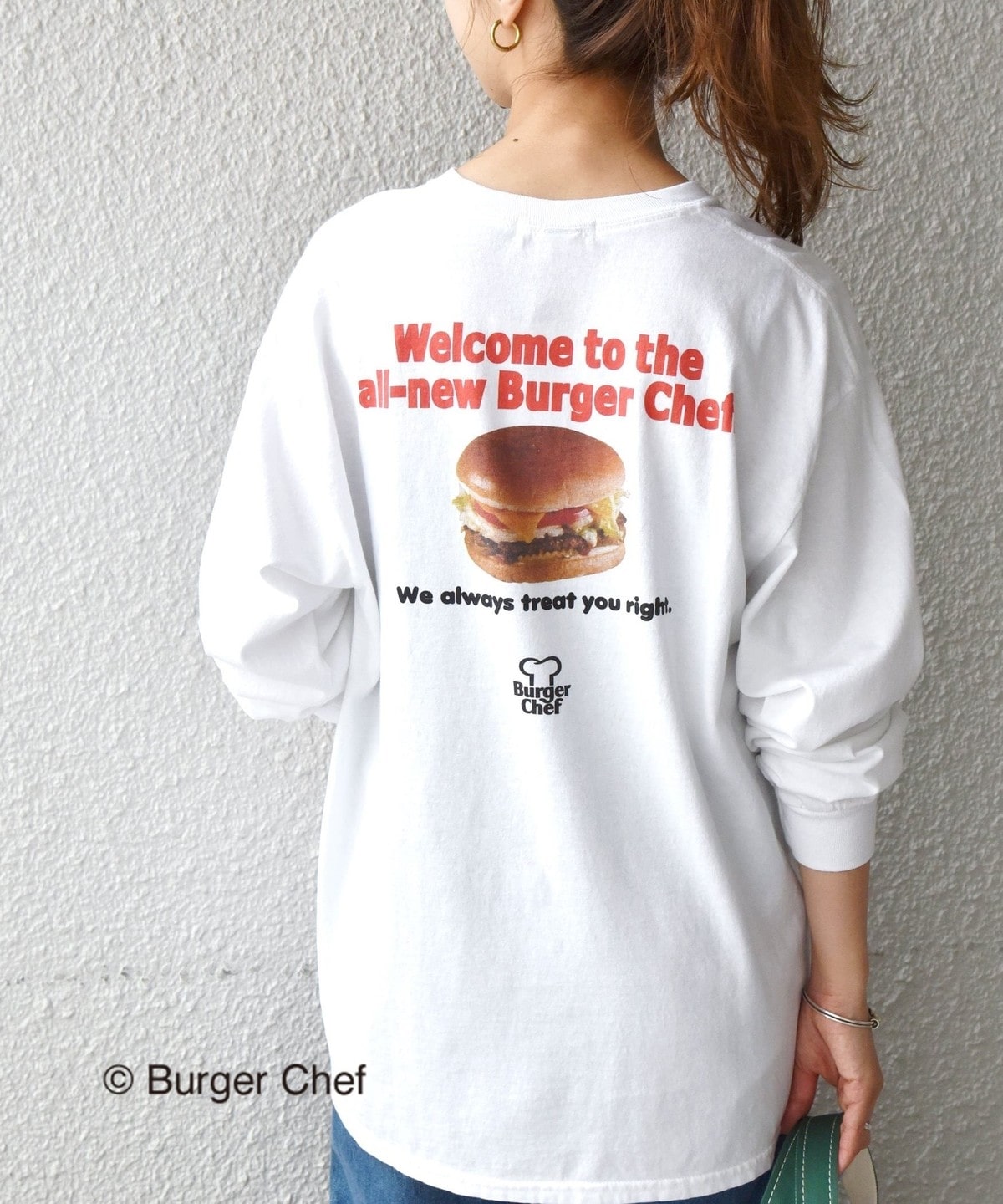 《予約》GOOD ROCK SPEED: Burger Chef ロング スリーブ ロゴTEE ホワイト