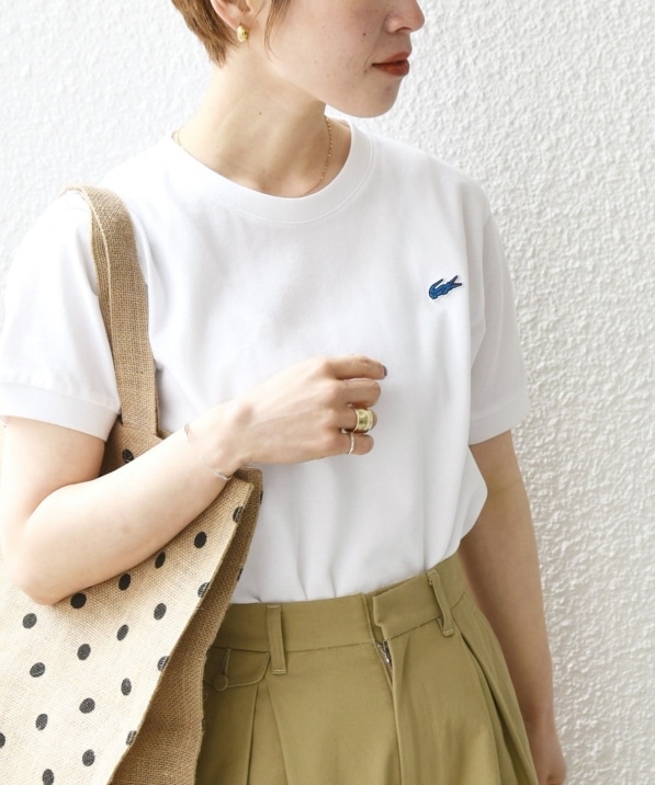 SHIPS any別注】LACOSTE: PIQUE クルーネック Tシャツ 23SS: Tシャツ