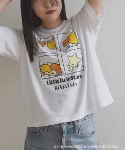 LITTLE TWIN STARS × SHIPS any: ���g���c�C���X�^�[�Y �v�����g TEE