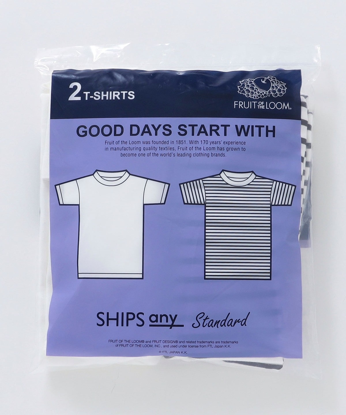SHIPS any別注】FRUIT OF THE LOOM: STANDARD 2枚組 パック Tシャツ