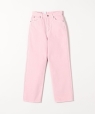 Lee:〈洗濯機可能〉ハイウエスト ストレート カラー パンツ ピンク