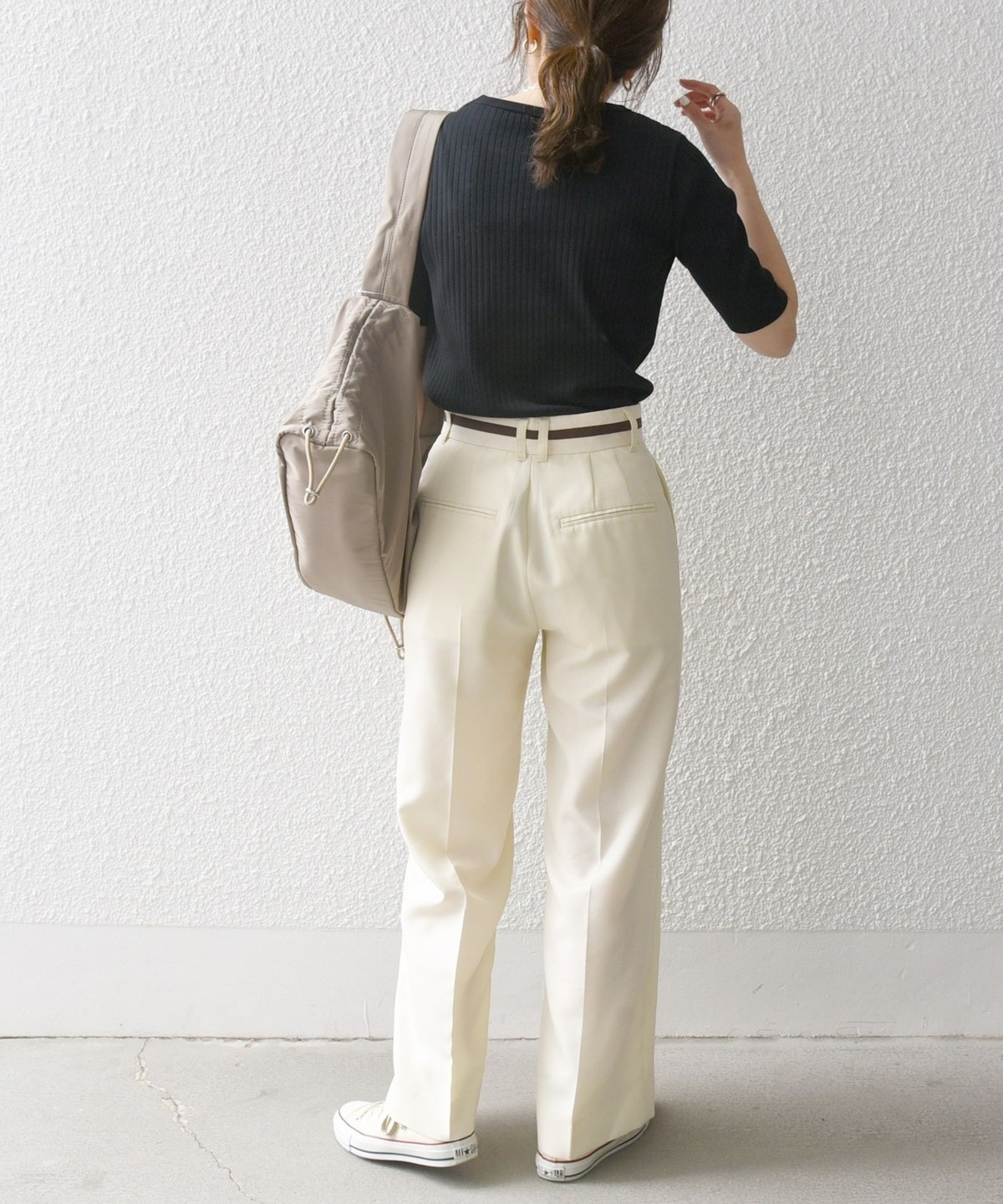 SHIPS any:〈洗濯機可能〉バスケット ウエスト ライン パンツ: パンツ  