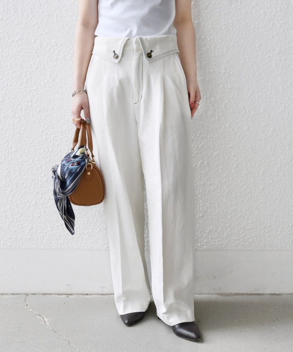 予約》SHIPS any:〈洗濯機可能〉カルゼ ターンバック ハイウエスト