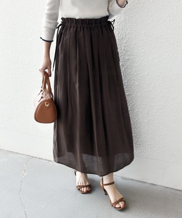 予約》SHIPS any:〈洗濯機可能〉シアー ストレート ギャザー イージー