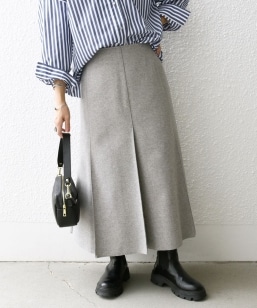 SHIPS シップス　ラメ ブッチャー タック フレア スカート SHIPS｜<手洗い可能>ラメ ブッチャー タック フレア スカート