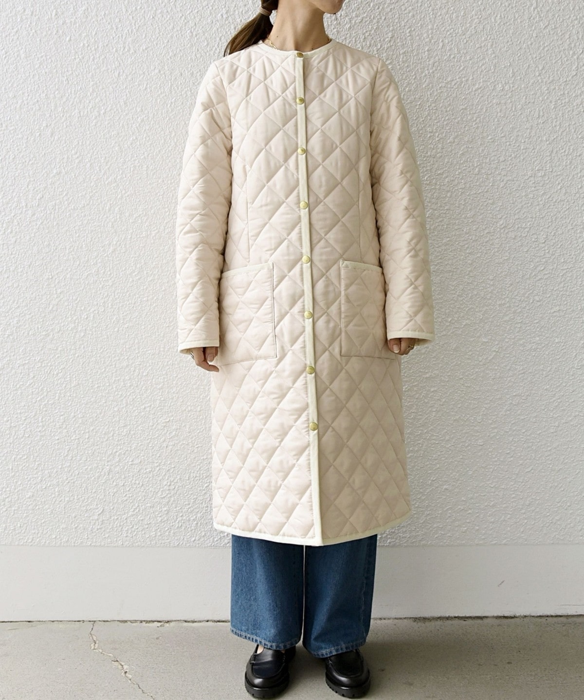 SHIPS any別注】Traditional Weatherwear: キルティング ロング コート