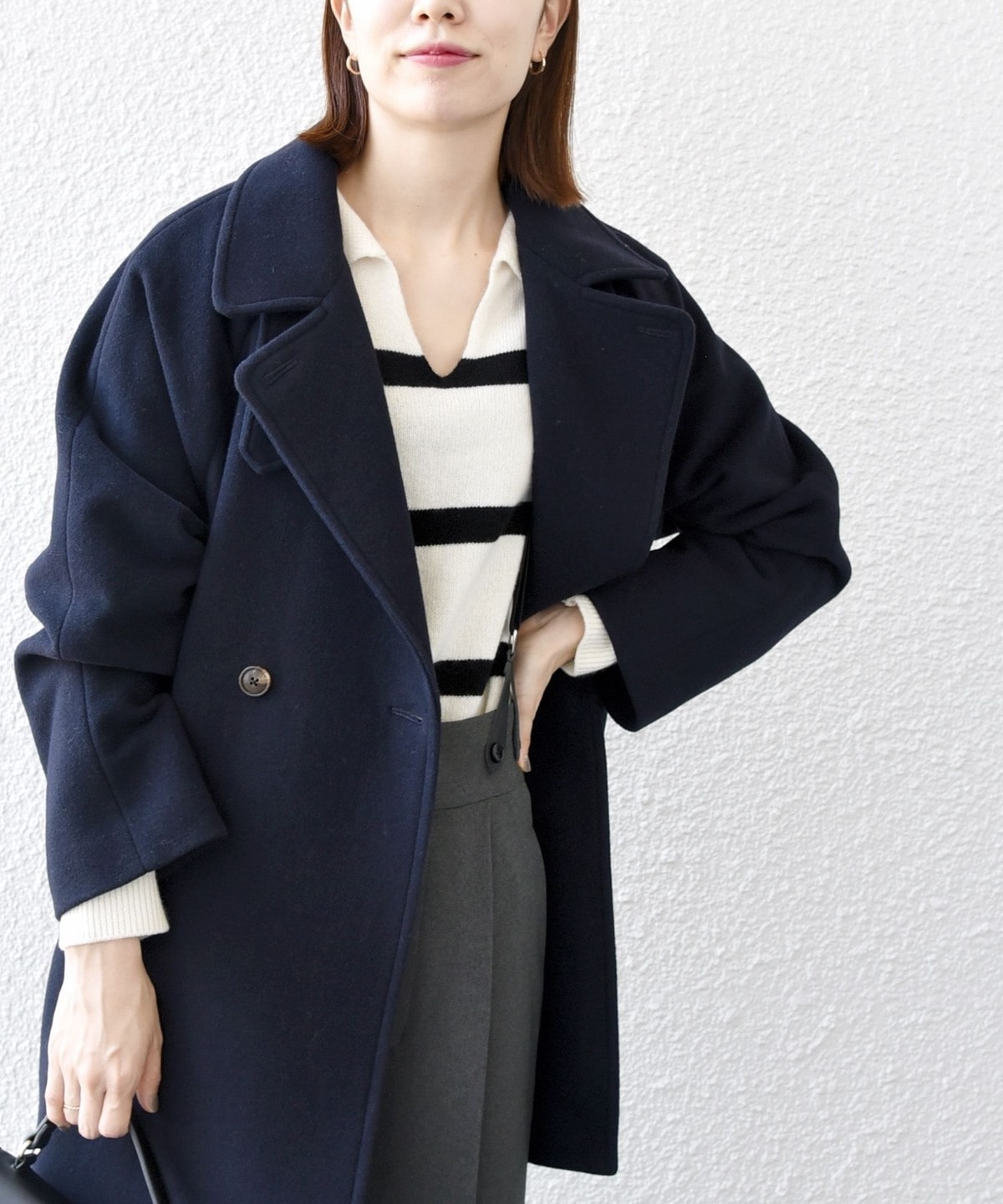 etsinta 2WAYスタンドファーダッフルコート フェイクファーダッフル