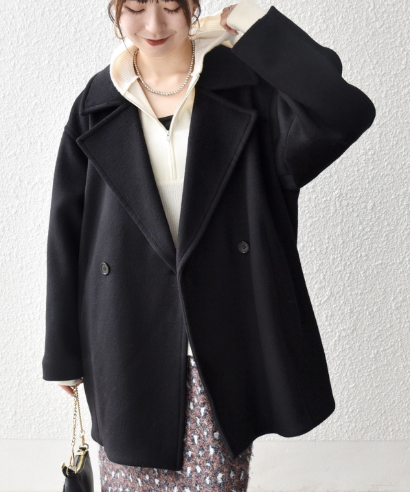 【本日のみお値下げ】SHIPS any テーラードショートコート SHIPS any: ノンミュールジングウール テーラード コクーン