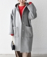 �s�\��tPURE WOOL �����O �t�[�f�B�[ �R�[�g �O���[